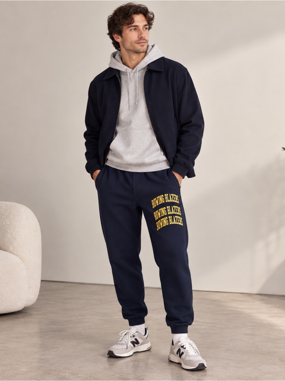 Rowing Blazers Triple Arch Sweatpants XL Navy Collegiate Joggers NWT $178